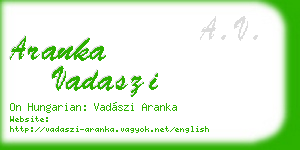 aranka vadaszi business card