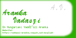 aranka vadaszi business card